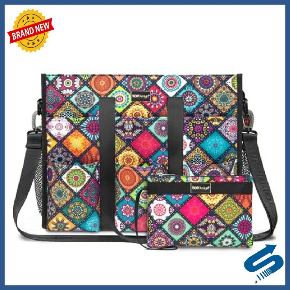 Water Resistant Tote Bag with 22 Pockets, Zipper Closure, Thick Bottom - Picture 2 of 8